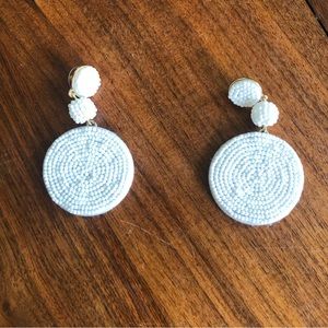 J. Crew Factory round white beaded earrings